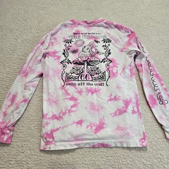 Vans Far Future Pink Tie-dye Wash Long Sleeve T-shirt Size XS New Preppy - Picture 7 of 9